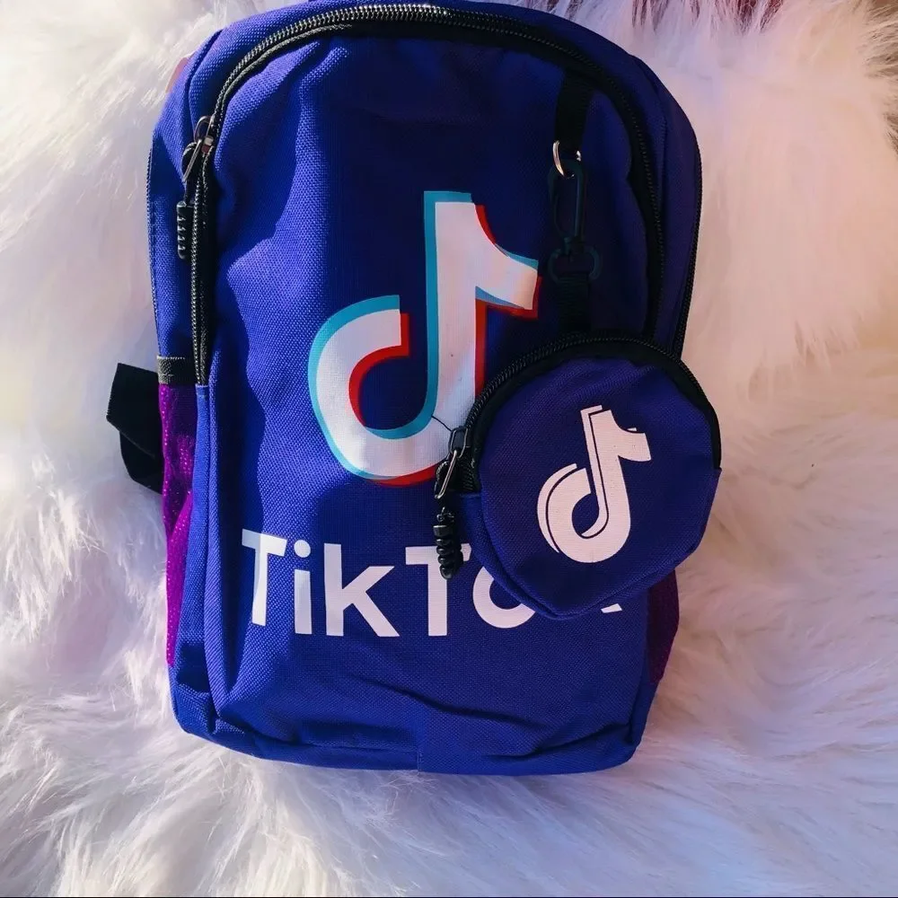 Brand New Trendy Kids Tik Tok School‎ Bagpack with coin purse (Purple)Small